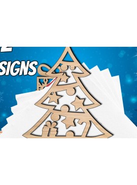 Σετ των 2 Intra απο ξύλο plywood 3mm-4mm πάχος 2 χριστουγεννιάτικα γιορτινή θήκη χαρτοπετσέτας Δίασταση 15x15 cm INTRAFABR-108971052