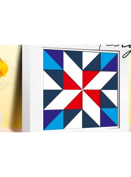 Σετ των 3 Intra απο ξύλο plywood 3mm-4mm πάχος 2 Σχέδια Shadow Box Μοτίβο παπλώματος αχυρώνα Δίασταση 7x7 cm INTRAFABR-103586564