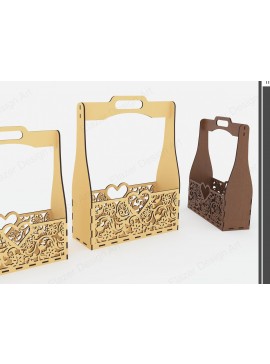 Σετ των 2 Intra απο ξύλο plywood 3mm-4mm πάχος 2 Διακοσμητικό Καλάθι Διαφορετικών Μεγεθών Δίασταση 15x15 cm INTRAFABR-72392516