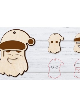 Σετ των 3 Intra απο ξύλο plywood 3mm-4mm πάχος Χριστουγεννιάτικα σκουλαρίκια με 2 στρώσεις | Λέιζερ Δίασταση 3x3 cm INTRAFABR-36236333