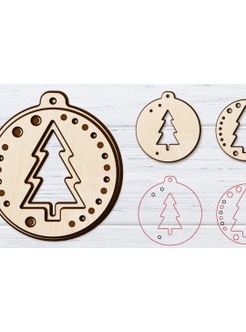 Σετ των 3 Intra απο ξύλο plywood 3mm-4mm πάχος Χριστουγεννιάτικα σκουλαρίκια με 2 στρώσεις | Λέιζερ Δίασταση 3x3 cm INTRAFABR-36236375