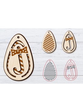 Σετ των 3 Intra απο ξύλο plywood 3mm-4mm πάχος Χριστουγεννιάτικα σκουλαρίκια με 2 στρώσεις | Λέιζερ Δίασταση 3x3 cm INTRAFABR-36236512