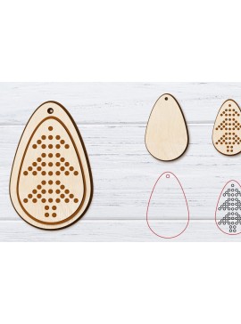 Σετ των 3 Intra απο ξύλο plywood 3mm-4mm πάχος Χριστουγεννιάτικα σκουλαρίκια με 2 στρώσεις | Λέιζερ Δίασταση 3x3 cm INTRAFABR-36236525