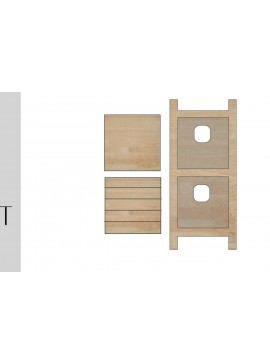 Σετ των 3 Intra απο ξύλο plywood 3mm-4mm πάχος 2 Τετράγωνη σκάλα κενό Δίασταση 5x5 cm INTRAFABR-20935210