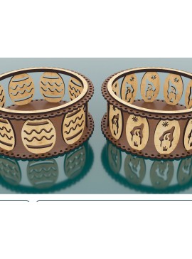 Σετ των 3 Intra απο ξύλο plywood 3mm-4mm πάχος Διακοσμητικό καλάθι 2 στυλ Δίασταση 15x15 cm INTRAFABR-68380776