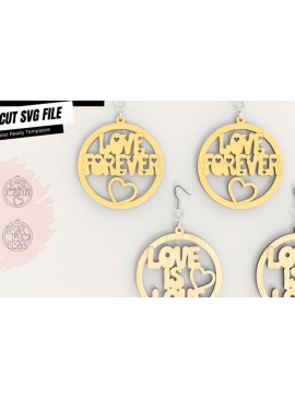 Σετ των 3 Intra απο ξύλο plywood 3mm-4mm πάχος 2 Style Love Earrings, ting Δίασταση 3x3 cm INTRAFABR-107931614