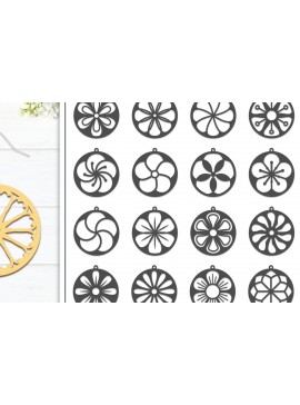 Σετ των 3 Intra απο ξύλο plywood 3mm-4mm πάχος 20 Σκουλαρίκια λουλουδιών Σχεδιασμός Δίασταση 3x3 cm INTRAFABR-102951240