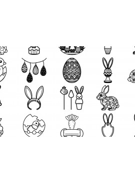 Σετ των 2 Intra απο ξύλο plywood 3mm-4mm πάχος 20 Πασχαλινό Clipart Δίασταση 3600x3600 cm INTRAFABR-117295890