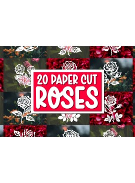 Σετ των 2 Intra απο ξύλο plywood 3mm-4mm πάχος 20 Rose Flower ,Rose Flower Vinyl Δίασταση 15x15 cm INTRAFABR-116137063
