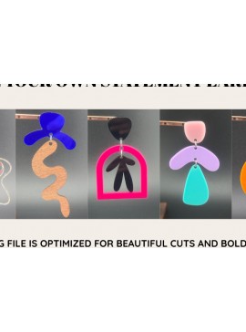 Σετ των 2 Intra απο ξύλο plywood 3mm-4mm πάχος 20 Δέσμη Σκουλαρίκια Statement Δίασταση 20x20 cm INTRAFABR-123676526