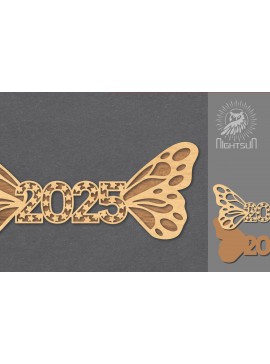 Σετ των 2 Intra απο ξύλο plywood 3mm-4mm πάχος 2025 Διακόσμηση κοπής με λέιζερ πεταλούδας 2 Δίασταση 15x15 cm INTRAFABR-112765464