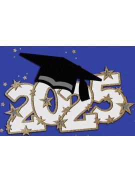 Σετ των 2 Intra απο ξύλο plywood 3mm-4mm πάχος 2025 Graduation Topper 3D Δίασταση 15x15 cm INTRAFABR-119680543