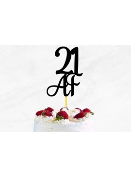 Σετ των 2 Intra απο ξύλο plywood 3mm-4mm πάχος 21 OF Cake Topper 21α γενέθλια Δίασταση 15x15 cm INTRAFABR-70130567