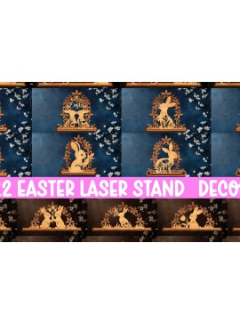 Σετ των 2 Intra απο ξύλο plywood 3mm-4mm πάχος 22 Πασχαλινή βάση κοπής με λέιζερ Δίασταση 15x15 cm INTRAFABR-117725375