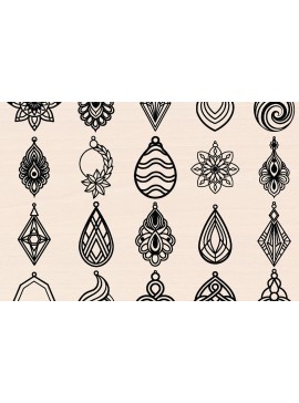 Σετ των 2 Intra απο ξύλο plywood 3mm-4mm πάχος 22 Σκουλαρίκια γάμου Cut με λέιζερ Δίασταση 3000x3000 cm INTRAFABR-118709735