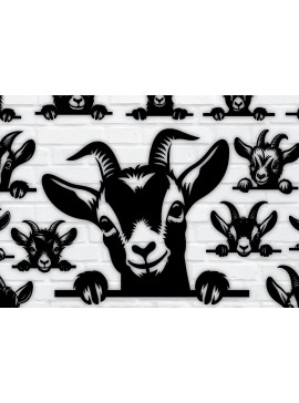 Σετ των 2 Intra απο ξύλο plywood 3mm-4mm πάχος Silhouette 25-PEEKING Goat Δίασταση 3600x3600 cm INTRAFABR-96219304