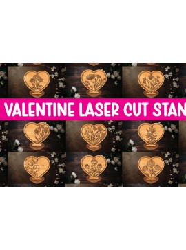 Σετ των 2 Intra απο ξύλο plywood 3mm-4mm πάχος Βάση 25 Valentine Heart Δίασταση 15x15 cm INTRAFABR-114392679