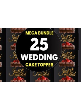 Σετ των 2 Intra απο ξύλο plywood 3mm-4mm πάχος 25 Topper για Γαμήλια Τούρτα Δίασταση 30x20 cm INTRAFABR-37109660