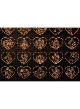 Σετ των 2 Intra απο ξύλο plywood 3mm-4mm πάχος 28 Ξύλο κοπής Valentine Heart Δίασταση 15x15 cm INTRAFABR-113518729
