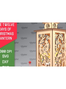 Σετ των 2 Intra απο ξύλο plywood 3mm-4mm πάχος 2st Day of Christmas Lantern Cut Δίασταση 15x15 cm INTRAFABR-103364182