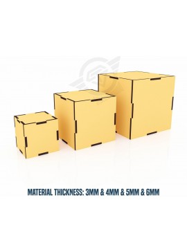 Σετ των 3 Intra απο ξύλο plywood 3mm-4mm πάχος 3 διαφορετικού μεγέθους Cube Cut  Δίασταση 9x1 cm INTRAFABR-119431027