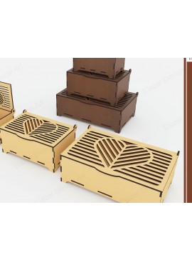 Σετ των 2 Intra απο ξύλο plywood 3mm-4mm πάχος Διακοσμητικό κουτί αποθήκευσης 3 διαφορετικών μεγεθών Δίασταση 15x15 cm INTRAFABR-72392539