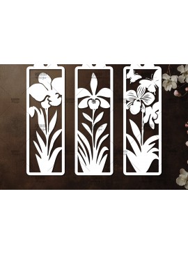 Σετ των 2 Intra απο ξύλο plywood 3mm-4mm πάχος 3 Floral σελιδοδείκτες Paper Cut Δίασταση 10x20 cm INTRAFABR-115815844