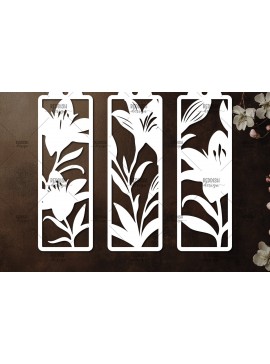 Σετ των 2 Intra απο ξύλο plywood 3mm-4mm πάχος 3 Floral σελιδοδείκτες Paper Cut Δίασταση 10x20 cm INTRAFABR-115815872