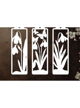 Σετ των 2 Intra απο ξύλο plywood 3mm-4mm πάχος 3 Floral σελιδοδείκτες Paper Cut Δίασταση 10x20 cm INTRAFABR-115815981