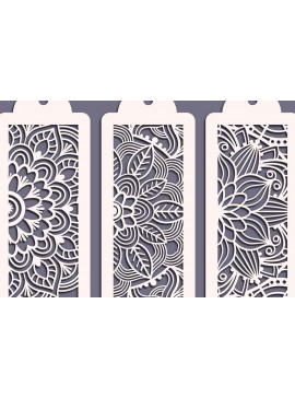 Σετ των 2 Intra απο ξύλο plywood 3mm-4mm πάχος 3 Πρότυπα σελιδοδεικτών Mandala Δίασταση 30x30 cm INTRAFABR-95216474