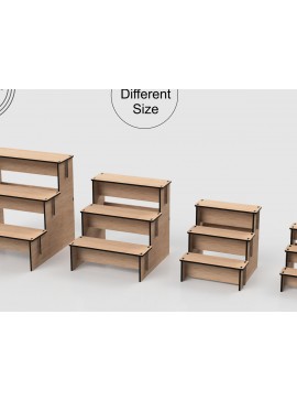 Σετ των 2 Intra απο ξύλο plywood 3mm-4mm πάχος 3 Βάση επίδειξης ραφιών λιανικής πώλησης Δίασταση 15x15 cm INTRAFABR-108551237