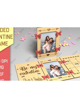 Σετ των 2 Intra απο ξύλο plywood 3mm-4mm πάχος Πλαίσιο Αγίου Βαλεντίνου 3 όψεων Δίασταση 20x30 cm INTRAFABR-85985989