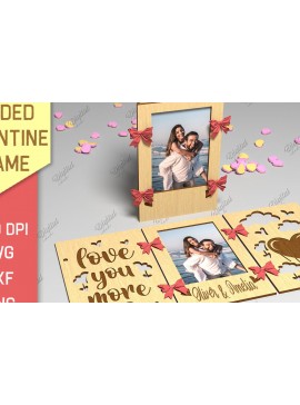 Σετ των 2 Intra απο ξύλο plywood 3mm-4mm πάχος Πλαίσιο Αγίου Βαλεντίνου 3 όψεων Δίασταση 20x30 cm INTRAFABR-85986180