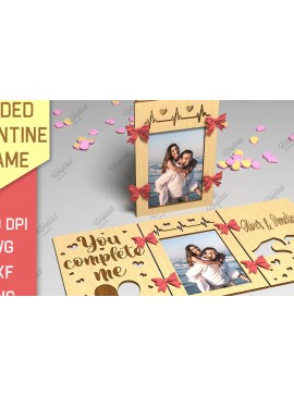 Σετ των 2 Intra απο ξύλο plywood 3mm-4mm πάχος Πλαίσιο Αγίου Βαλεντίνου 3 όψεων Δίασταση 20x30 cm INTRAFABR-85986371