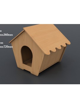 Intra απο ξύλο plywood 3mm-4mm πάχος λέιζερ 3 μεγεθών Dog Cat House 117 Δίασταση 30x20 cm INTRAFABR-60957776
