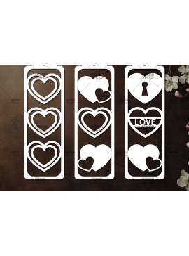 Σετ των 2 Intra απο ξύλο plywood 3mm-4mm πάχος 3 Σελιδοδείκτες Αγίου Βαλεντίνου Paper Cut Δίασταση 15x15 cm INTRAFABR-114626878