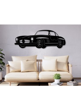 Σετ των 2 Intra απο ξύλο plywood 3mm-4mm πάχος 300SL σιλουέτα, διάνυσμα διακόσμηση τοίχου αυτοκινήτου Δίασταση 15x15 cm INTRAFABR-109684906