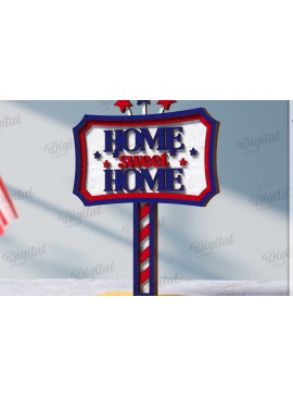 Σετ των 2 Intra απο ξύλο plywood 3mm-4mm πάχος Τρισδιάστατη 4ης Ιουλίου Δίασταση 30x20 cm INTRAFABR-121120138