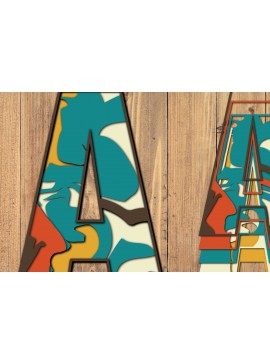 Σετ των 2 Intra απο ξύλο plywood 3mm-4mm πάχος 3D a Alphabet Paper Cut Δίασταση 1200x1200 cm INTRAFABR-57370769