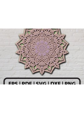 Intra απο ξύλο plywood 3mm-4mm πάχος 3D Abstract Mandala Layered Δίασταση 30x30 cm INTRAFABR-24590305