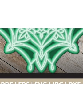 Σετ των 2 Intra απο ξύλο plywood 3mm-4mm πάχος 3D Abstract Mandala Layered Δίασταση 30x30 cm INTRAFABR-24892206