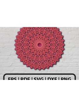 Σετ των 2 Intra απο ξύλο plywood 3mm-4mm πάχος 3D Abstract Mandala Layered Δίασταση 30x30 cm INTRAFABR-24589642