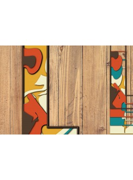 Σετ των 2 Intra απο ξύλο plywood 3mm-4mm πάχος 3D Alphabet Paper Cut L Δίασταση 1200x1200 cm INTRAFABR-57381009