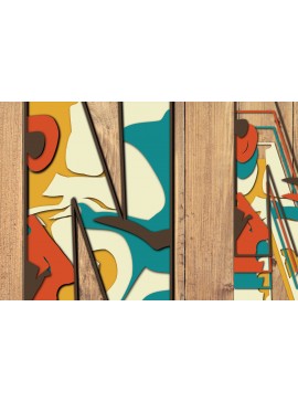 Σετ των 2 Intra απο ξύλο plywood 3mm-4mm πάχος Τρισδιάστατη κοπή χαρτιού αλφαβήτου N Δίασταση 1200x1200 cm INTRAFABR-57381004