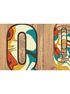 Σετ των 2 Intra απο ξύλο plywood 3mm-4mm πάχος 3D Alphabet Paper Cut Q Δίασταση 1200x1200 cm INTRAFABR-57432808