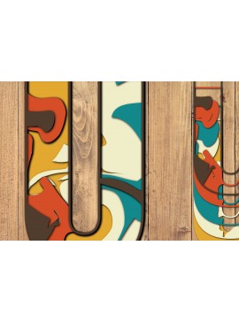 Σετ των 2 Intra απο ξύλο plywood 3mm-4mm πάχος 3D Alphabet Paper Cut U Δίασταση 1200x1200 cm INTRAFABR-57432888