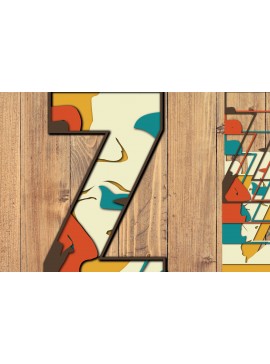 Σετ των 2 Intra απο ξύλο plywood 3mm-4mm πάχος 3D Alphabet Paper Cut Z Δίασταση 1200x1200 cm INTRAFABR-57432938