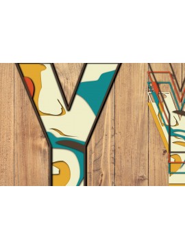 Σετ των 2 Intra απο ξύλο plywood 3mm-4mm πάχος Τρισδιάστατη κοπή χαρτιού αλφαβήτου Δίασταση 1200x1200 cm INTRAFABR-57432927