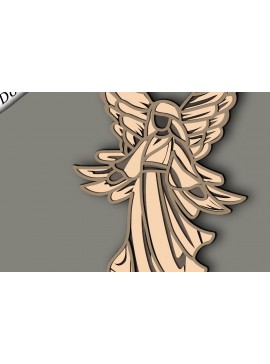 Σετ των 2 Intra απο ξύλο plywood 3mm-4mm πάχος 3d Angel Multilayer / Δίασταση 30x20 cm INTRAFABR-64564490