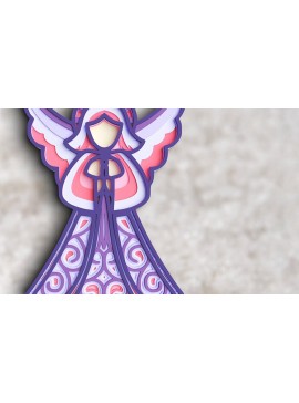 Intra απο ξύλο plywood 3mm-4mm πάχος 3D Angel 7 Layer Christmas Δίασταση 30x30 cm INTRAFABR-77143333